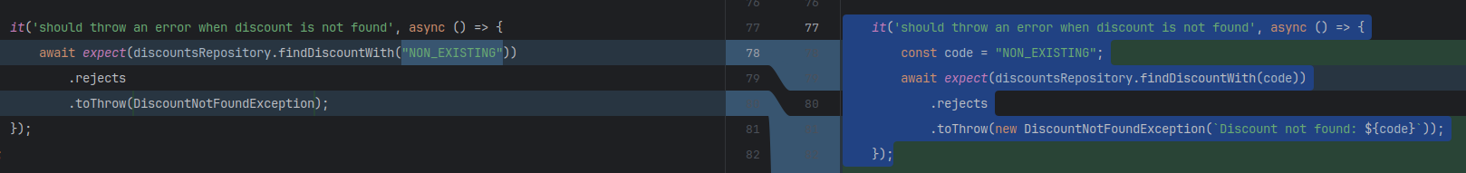 Existing integration test case modified by the agent